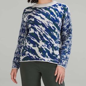Lululemon Wool-Blend Patterned Sweater Marino Vapor Psychic Green Jasper 8